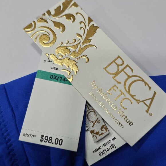 Becca Etc Plus Size Color Code Flounce Tankini Top - Picture 7 of 7